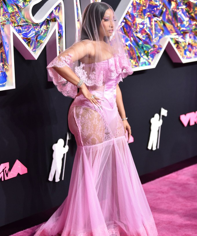Nicki Minaj: Pink Printed Dress