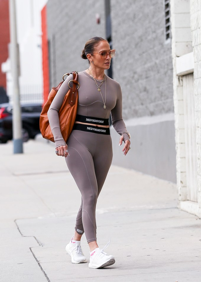 Jennifer Lopez Turns Heads in Athleisure Brand, The Giving Movement