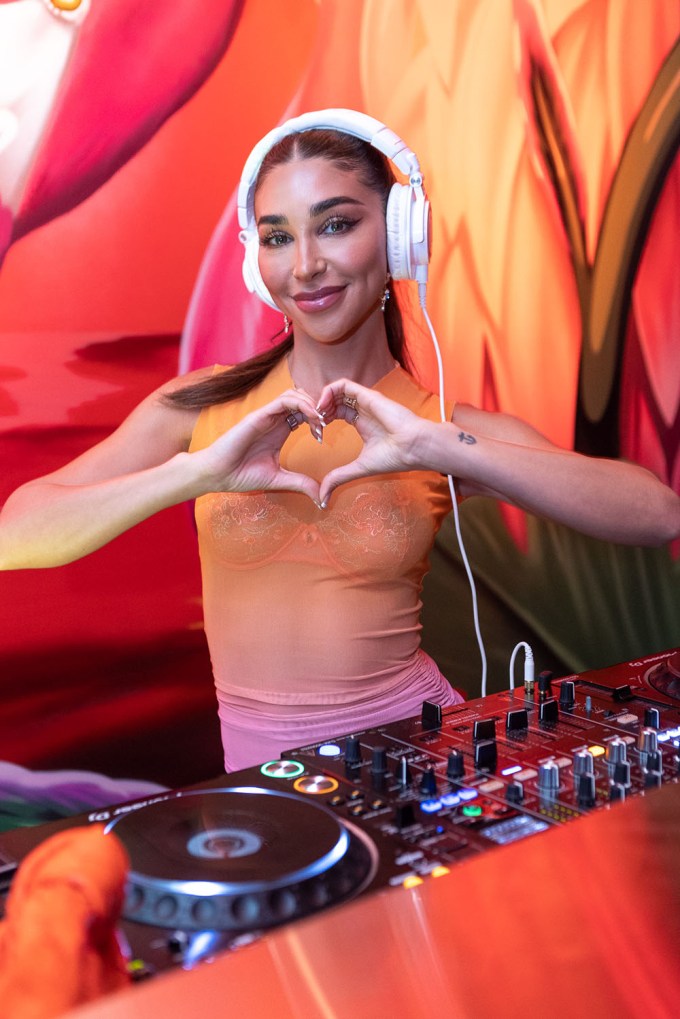 Chantel Jeffries DJ’ing a private preview of Night Swim at citizenM