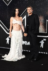 ELMONT, NEW YORK - SEPTEMBER 11: (L-R) Katy Perry and Orlando Bloom attend the 2024 MTV Video Music Awards at UBS Arena on September 11, 2024 in Elmont, New York. (Photo by Jamie McCarthy/WireImage)