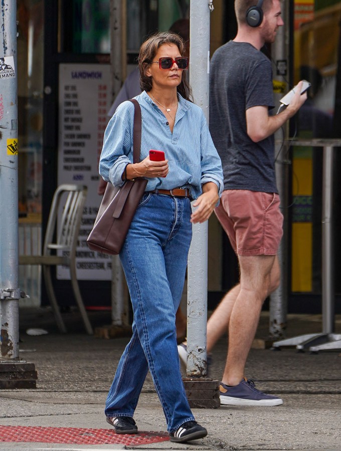 Katie Holmes Spotted Wearing Madewell While Stepping Out For a Coffee in New York City