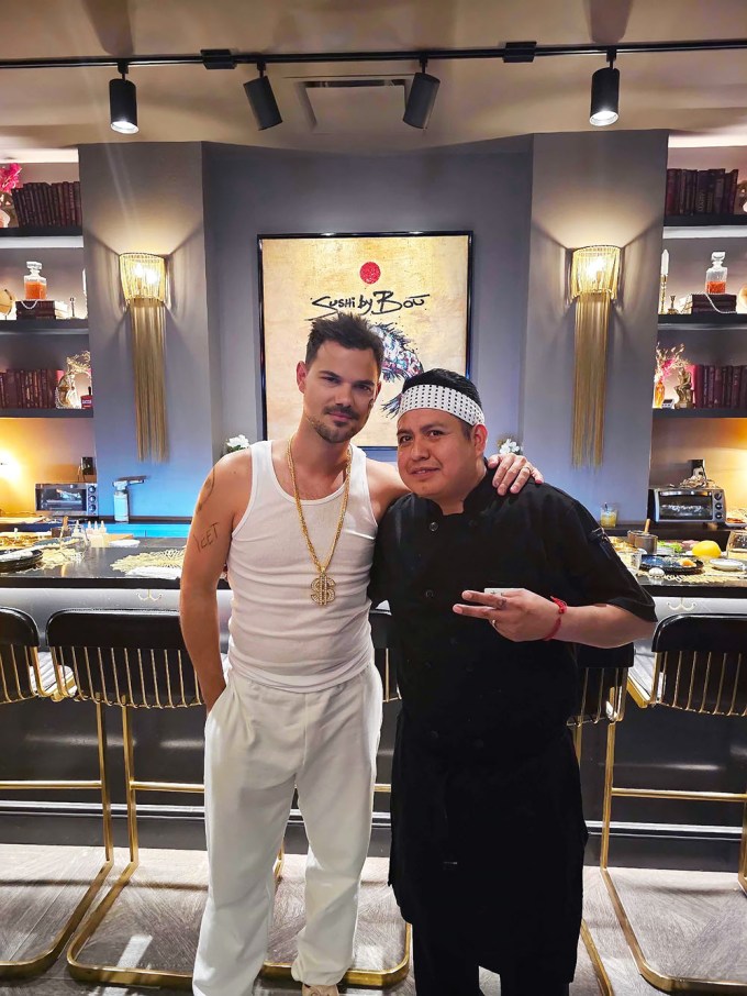 Taylor Lautner at Sushi by Bou Chelsea on Halloween