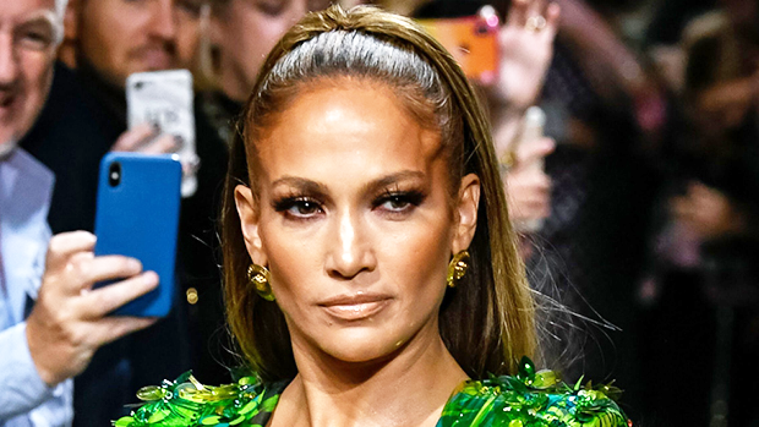 Jennifer Lopez Slays in Plunging Green Sequin Dress for Night Out With Ben Affleck