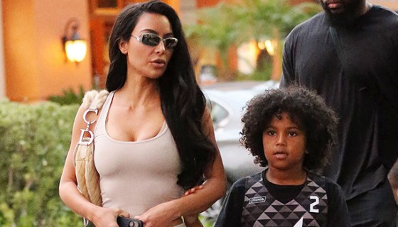 Kim Kardashian and her son Saint West