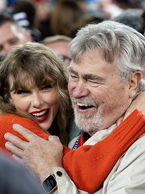 Taylor Swift and Ed Kelce at the 2024 AFC Championship game
