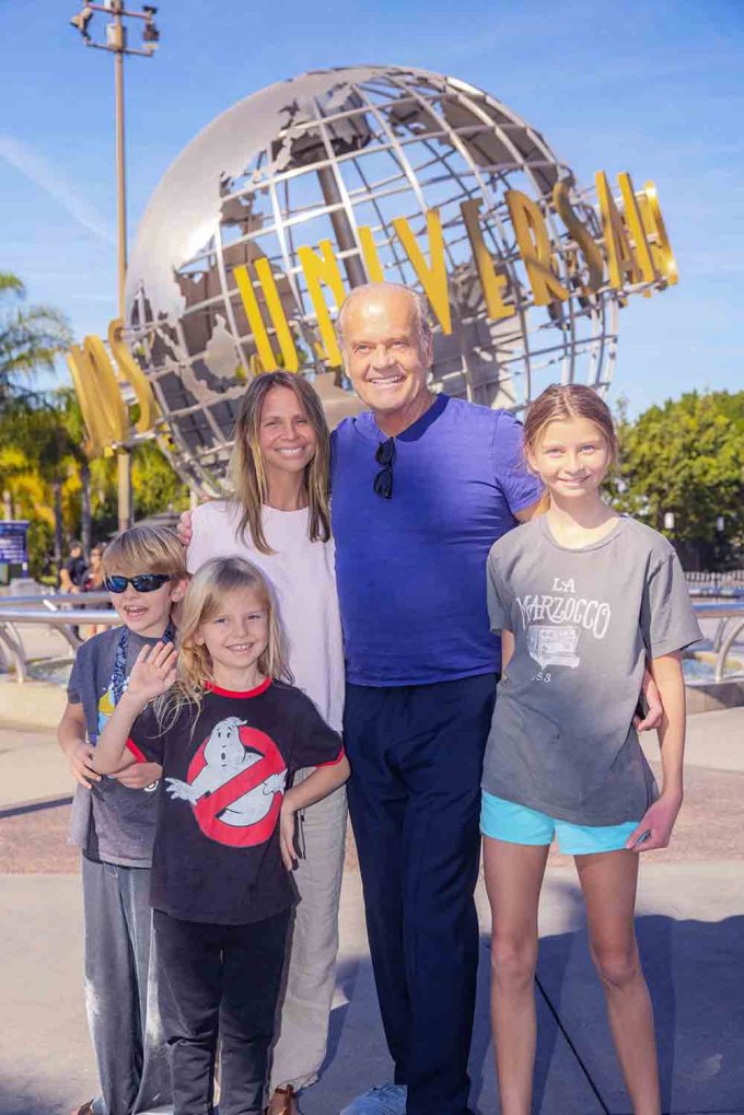 Kelsey Grammer (“Frasier”) visits Universal Studios Hollywood with his family, wife Kayte, daughter Faith and sons Gabriel and James