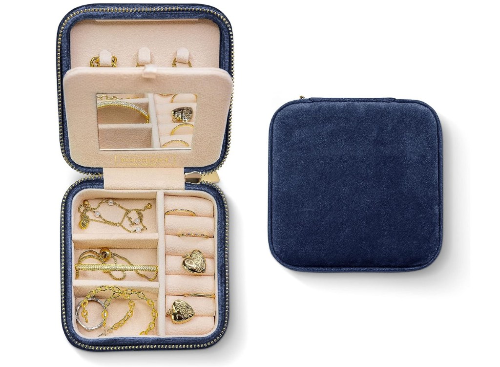 Plush Velvet Travel Jewelry Box