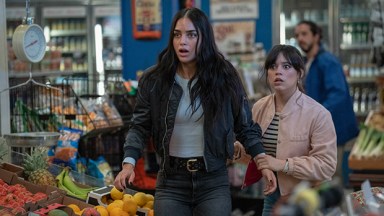 Melissa Barrera and Jenna Ortega in a scene from Scream VI