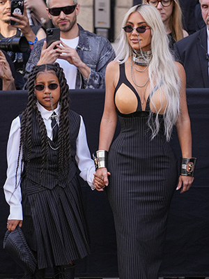 North West and Kim Kardashian attending Paris Fashion Week 2022
