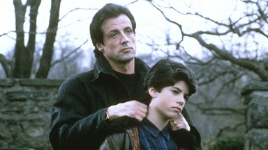 Sylvester Stallone and son Sage in a scene from 'Rocky V.'