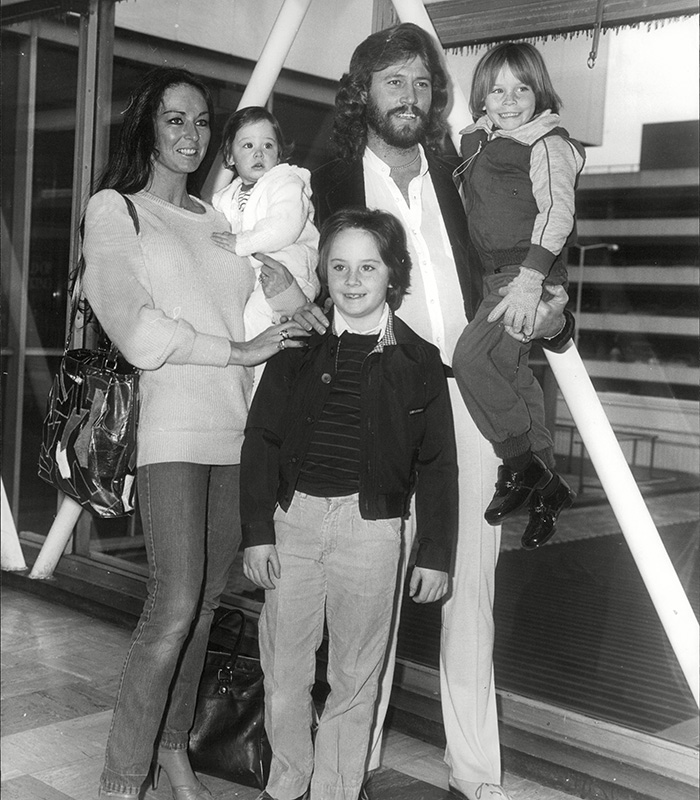 Barry Gibb and his wife, Linda, and their kids