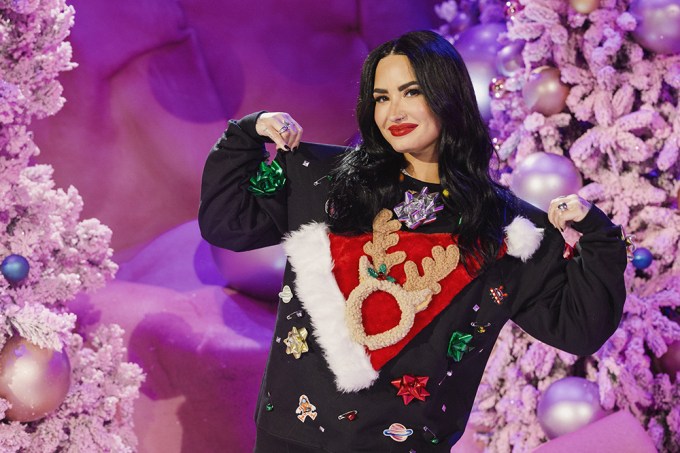 Demi Lovato in a Christmas Sweater