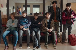 My Life with the Walter Boys. (L to R) Noah LaLonde as Cole, Connor Stanhope as Danny, Corey Fogelmanis as Nathan, Myles Perez as Lee, Isaac Arellanes as Isaac and Ashby Gentry as Alex in episode 107 of My Life with the Walter Boys. Cr. Courtesy of Netflix/© 2023 Netflix, Inc.