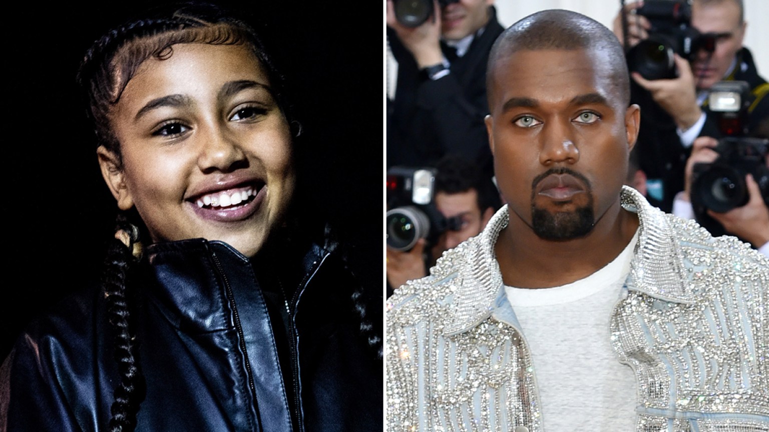 North West Rocks Kanye’s Met Gala Jacket at Kardashian Christmas Party