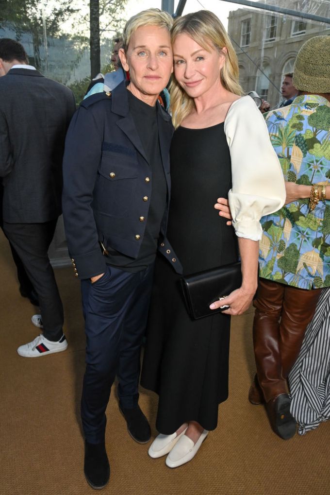 Ellen DeGeneres and Portia de Rossi At the Unveiling of RH England