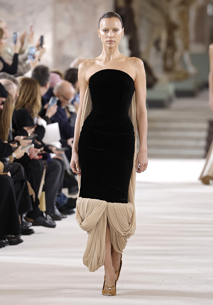 Irina Shayk walking the runway at Paris Fashion Week 
