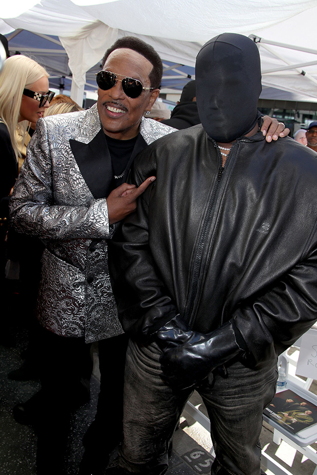 Kanye West Wears Black Ski Mask at Charlie Wilson's Walk of Fame Event