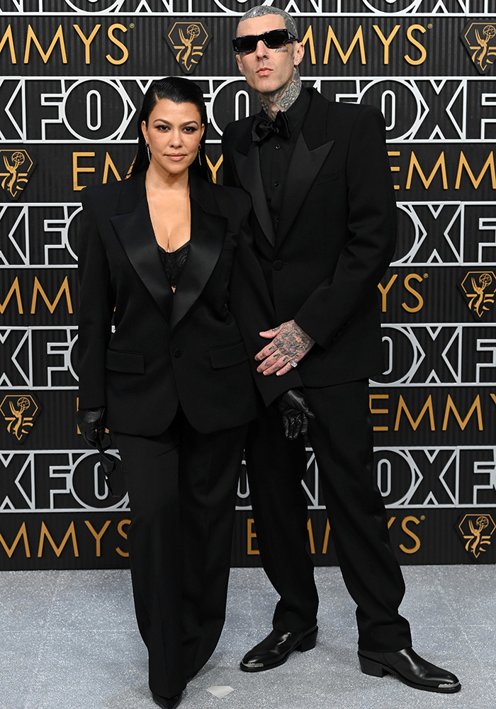 Kourtney Kardashian and Travis Barker at the 2023 Emmys