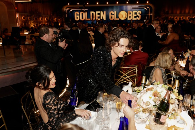 Kylie Jenner & Timothée Chalamet at the 2024 Golden Globes