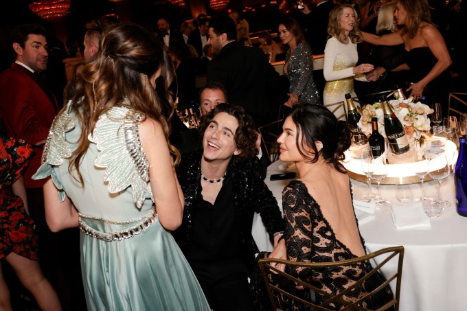 Kylie Jenner & Timothée Chalamet mingle at the Golden Globes