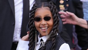 North West Rocks Bright Pink Face Makeup and Glitter in New TikTok