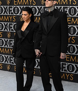 Kourtney Kardashian and Travis Barker
75th Primetime Emmy Awards, Arrivals, Los Angeles, California, USA - 15 Jan 2024