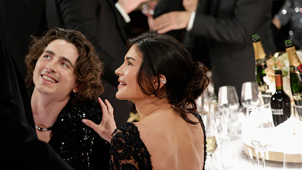 Timothee Chalamet and Kylie Jenner Share a Passionate Kiss at the 2024 Golden Globe Awards