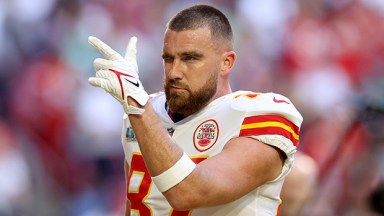 Travis Kelce at the 2023 Super Bowl