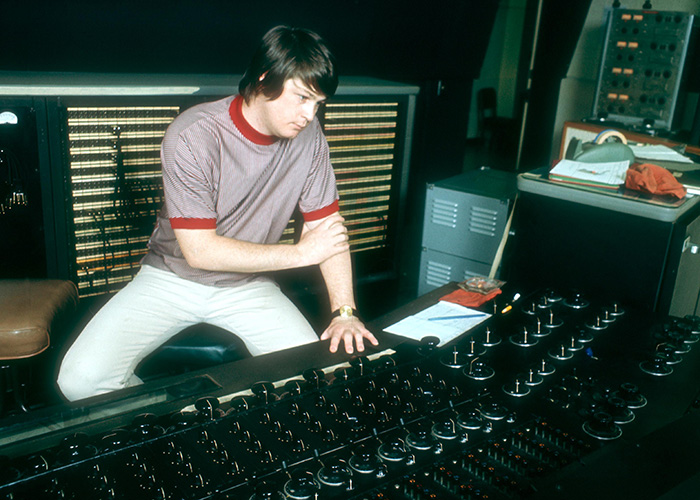 Brian Wilson in a recording studio