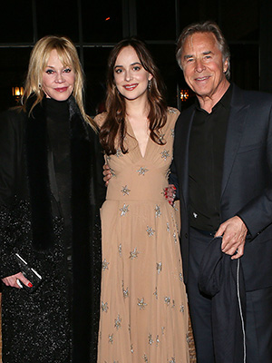 Melanie Griffith, Dakota Johnson and Don Johnson