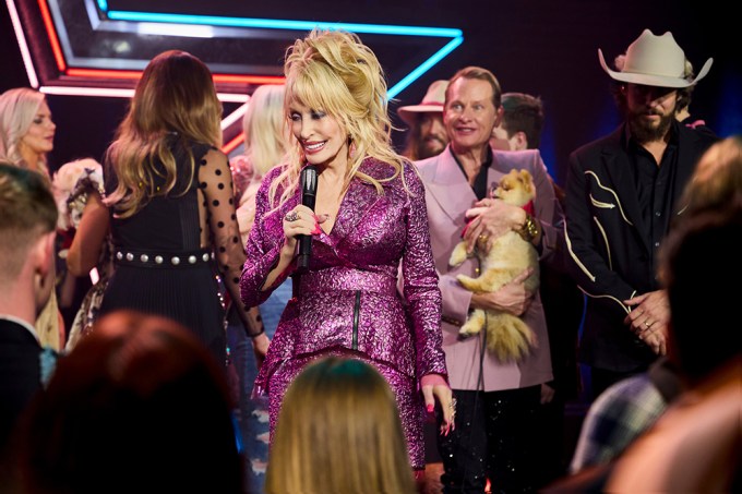 Dolly Parton Rocks Pink Outfit