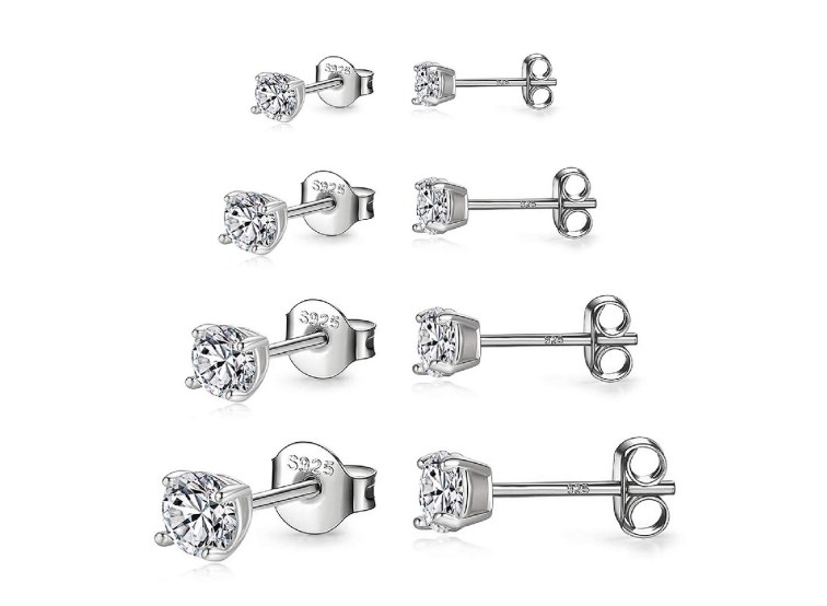 Fcebsty Sterling Silver Stud Earrings Set