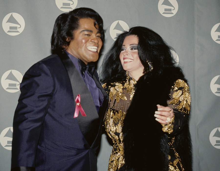 James Brown and wife Adrienne 