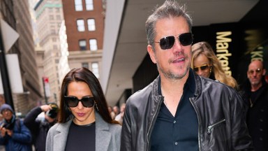 Matt Damon and Wife Luciana Barroso Hold Hands at NYFW: Photos