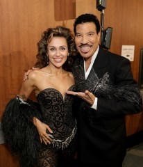 LOS ANGELES, CALIFORNIA - FEBRUARY 04: (L-R) Miley Cyrus and Lionel Richie attend the 66th GRAMMY Awards at Crypto.com Arena on February 04, 2024 in Los Angeles, California. (Photo by Neilson Barnard/Getty Images for The Recording Academy)