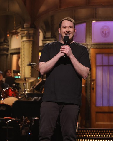 SATURDAY NIGHT LIVE -- Episode 1856 -- Pictured: Host Shane Gillis during the Monologue on Saturday, February 24, 2024 -- (Photo by: Will Heath/NBC)