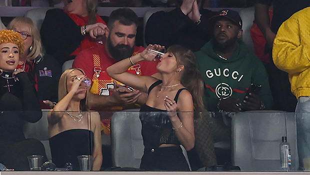 Travis Kelce Reacts to Taylor Swift’s Viral Drink Chugging Moment at the Super Bowl: ‘She’s a Pro’