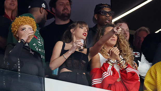 Taylor Swift Cheers On Travis Kelce at Super Bowl LVIII in Las Vegas: Photos
