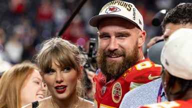 Taylor Swift and Travis Kelce at Super Bowl LVIII