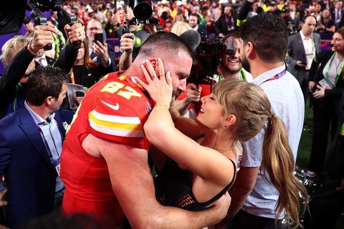 Taylor Swift Embraces Travis Kelce at the Super Bowl