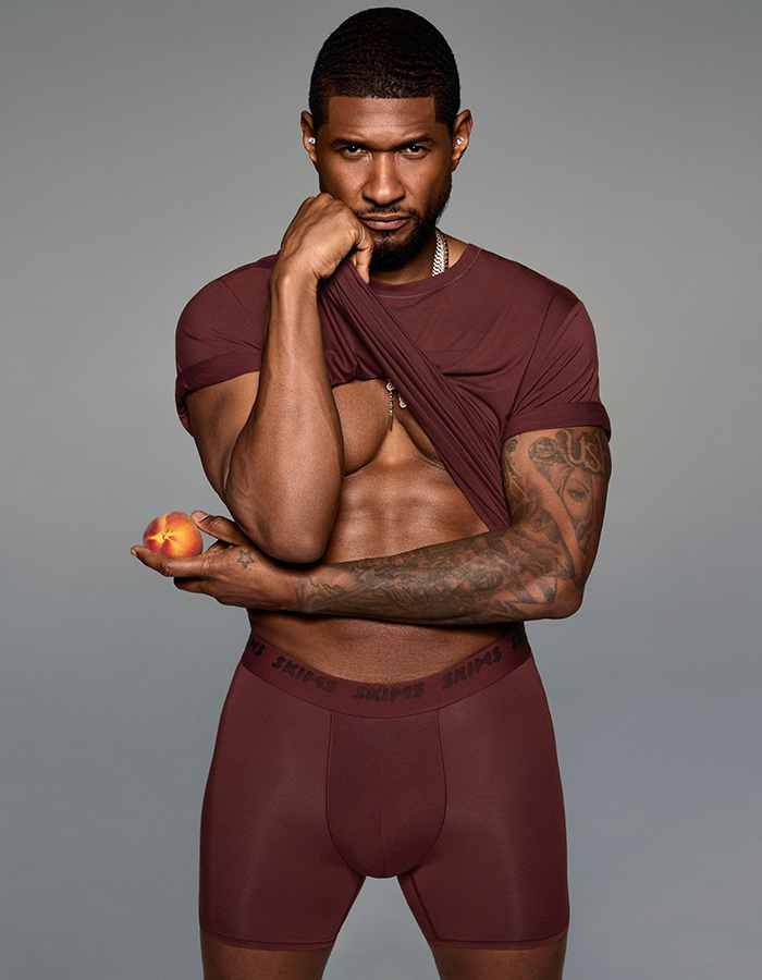 Usher Is Shirtless and Only Wearing SKIMS Underwear in New