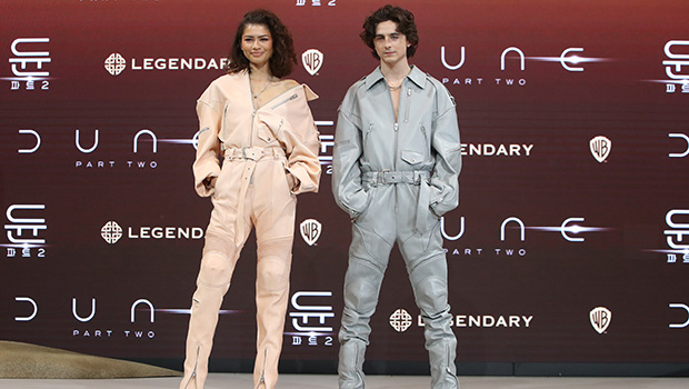 Zendaya & Timothee Chalamet Match in Leather Jumpsuits at ‘Dune: Part Two’ Event in South Korea