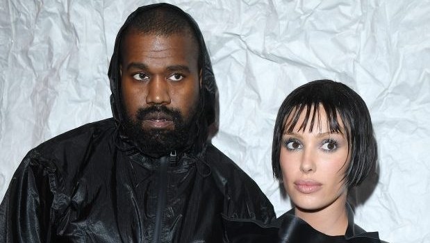 Kanye West and Bianca Censori at the Marni Fall/Winter 2024 Fashion Show during the Milan Fashion Week