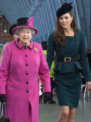 Queen Elizabeth II and Princess Kate