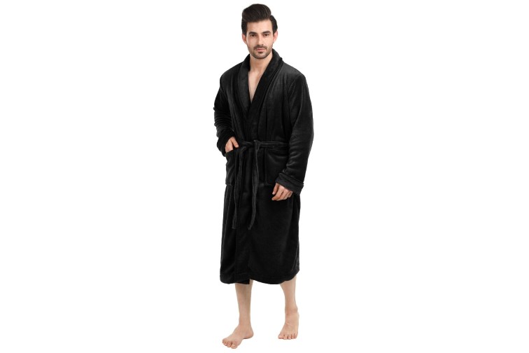 NY Threads Luxurious Men's Fleece Bathrobe