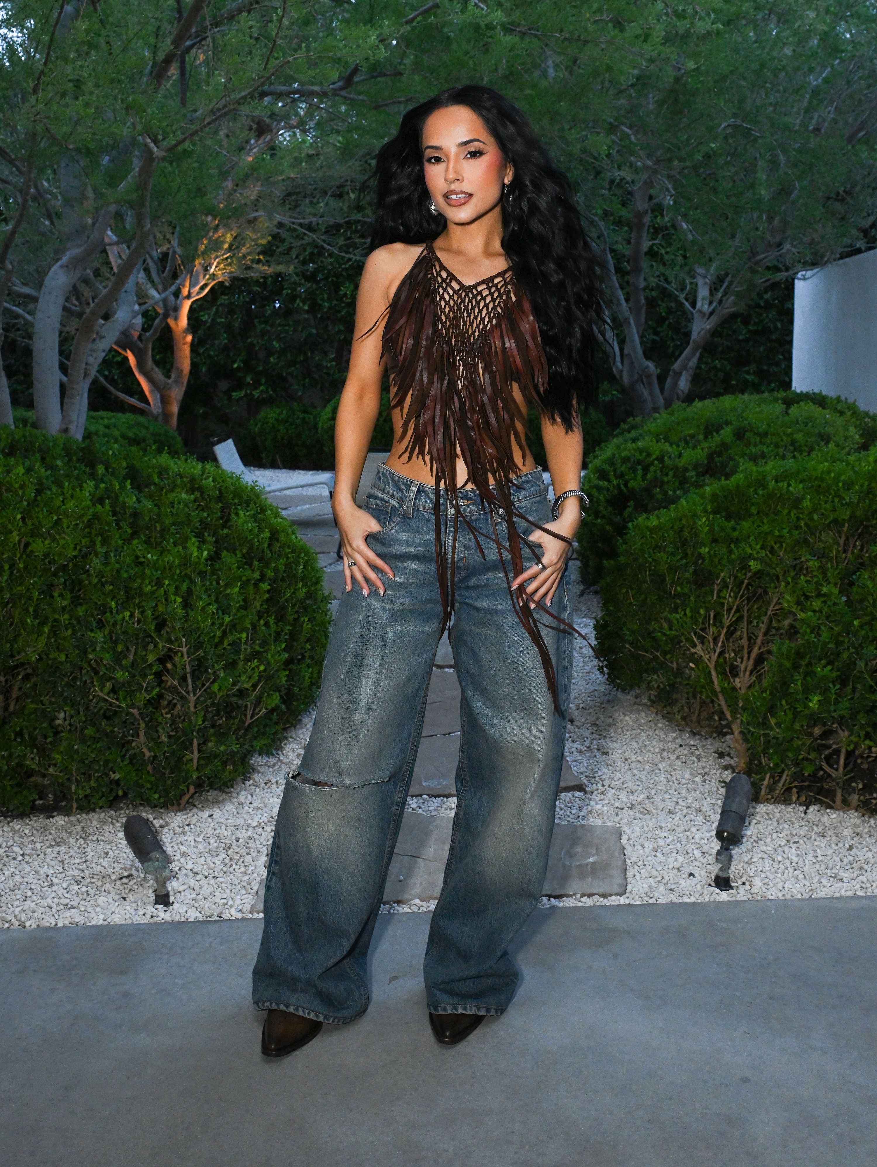 Becky G at CARAVANA 15-Year Celebration at Coachella held at The Madison Club on April 09, 2026 in La Quinta, California. (Photo by Katie Flores/WWD via Getty Images)