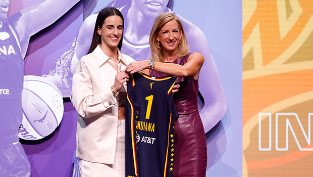 Caitlin Clark Stuns in White Prada at WNBA Draft: Photos – Hollywood ...