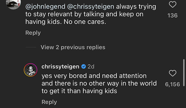 Beryl TV chrissy-teigen-claps-back-at-trolls-embed-1-1 Chrissy Teigen Slams Troll Accusing Her of Having Kids To Be Relevant – Hollywood Life Entertainment 