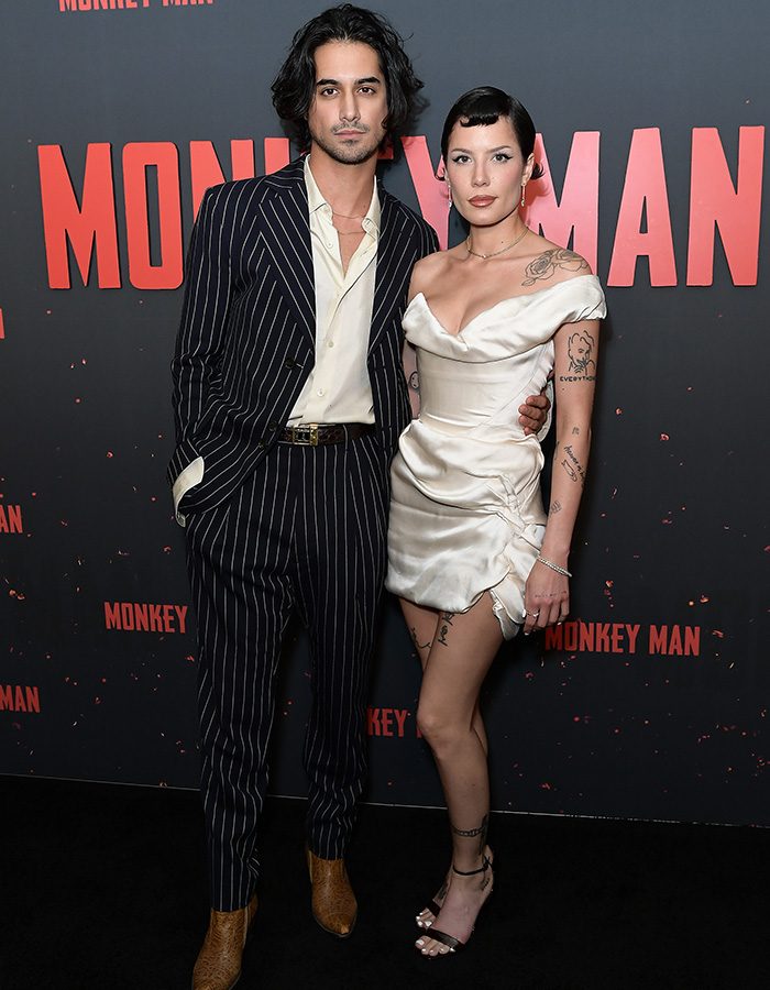 Avan Jogia and Halsey at a screening of Monkey Man 
