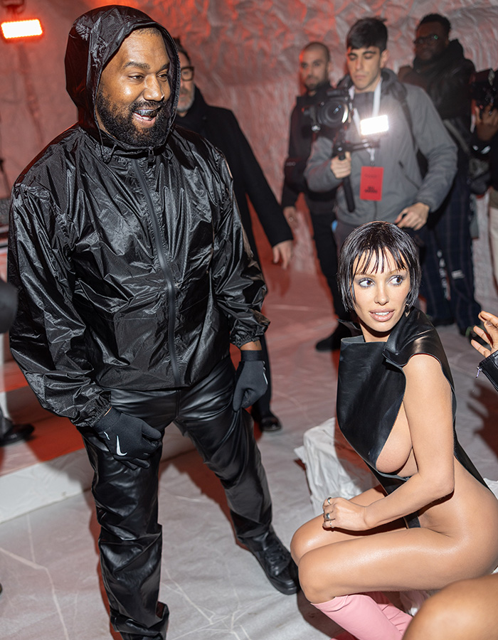 Kanye West and Bianca Censori together at an event